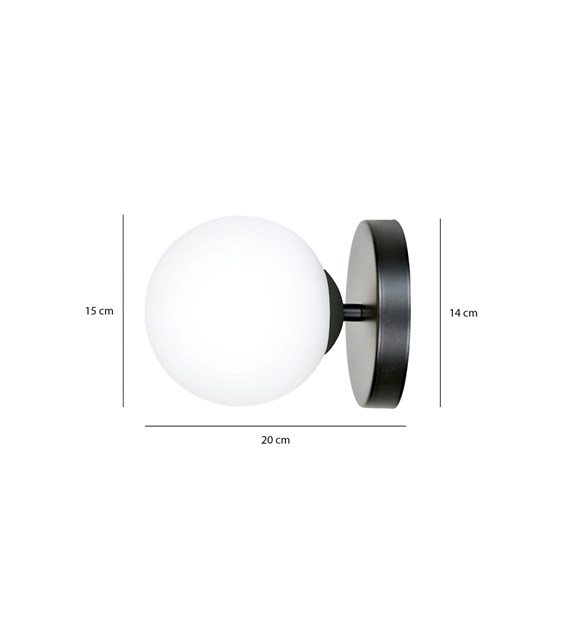Applique murale design BIOR K1 en verre opalin noir ou blanc BIOR K1 NOIR