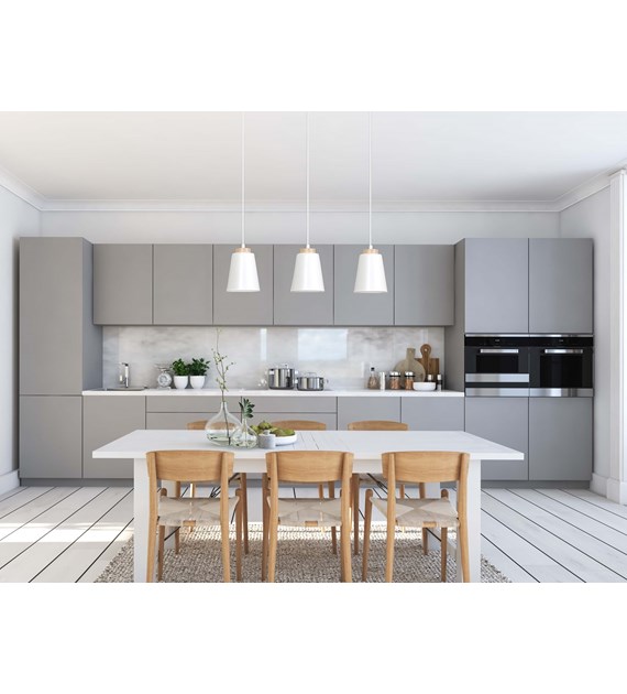 BOLERO 3 Blanc – Luminaire suspendue scandinave bois, 3 lumières BOLERO 3 BLANC