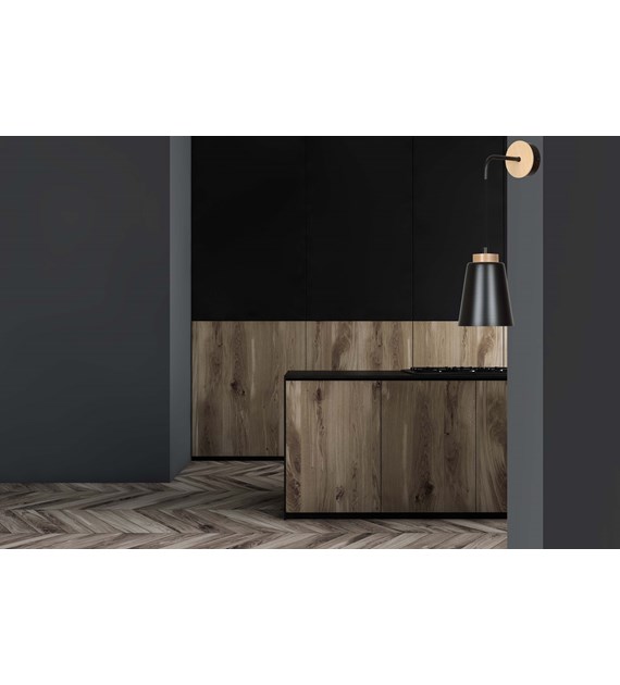 Applique murale BOLERO K1 noir, détails en bois, fabrication polonaise BOLERO K1 NOIR