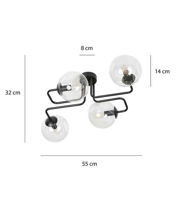 BRENDI 4 lampes plafonnier design en verre transparent BRENDI 4 BL TRANSPARENT" se traduit en français par "BRENDI 4 BL TRANSPARENT". Le titre semble être un nom de produit ou une marque qui ne nécessite pas de traduction. Si "BL"...