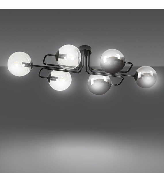 BRENDI Plafonnier 6 sources, design minimaliste, verre transparent BRENDI 6A BL MIX 3" ne contient pas d'éléments clairement traduisibles car il semble être un nom de produit spécifique. Toutefois, s'il s'agit d'un titre de modèle ou de série,...