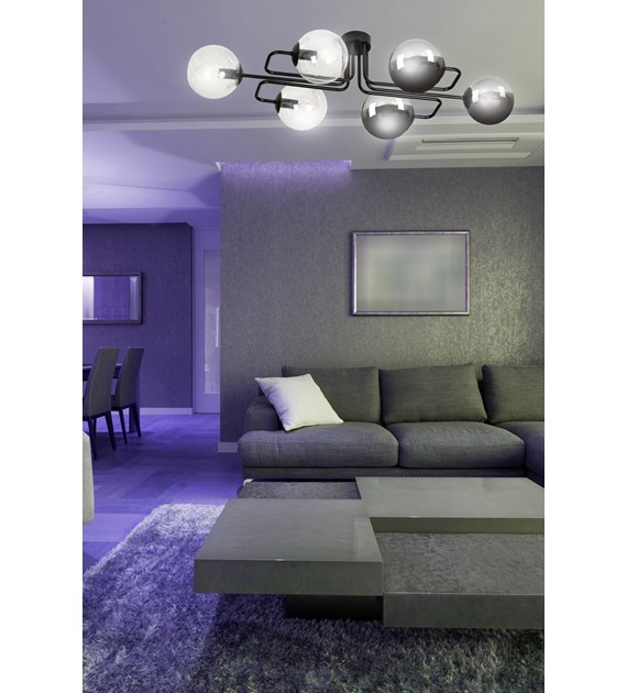 BRENDI Plafonnier 6 sources, design minimaliste, verre transparent BRENDI 6A BL MIX 3" ne contient pas d'éléments clairement traduisibles car il semble être un nom de produit spécifique. Toutefois, s'il s'agit d'un titre de modèle ou de série,...