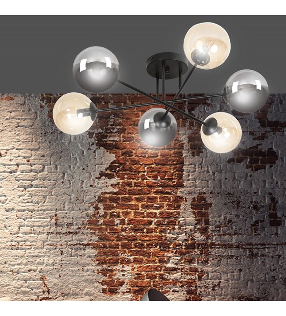BRENDI Plafonnier design 6 sources lumineuses – minimaliste BRENDI 6B BL MIX 3