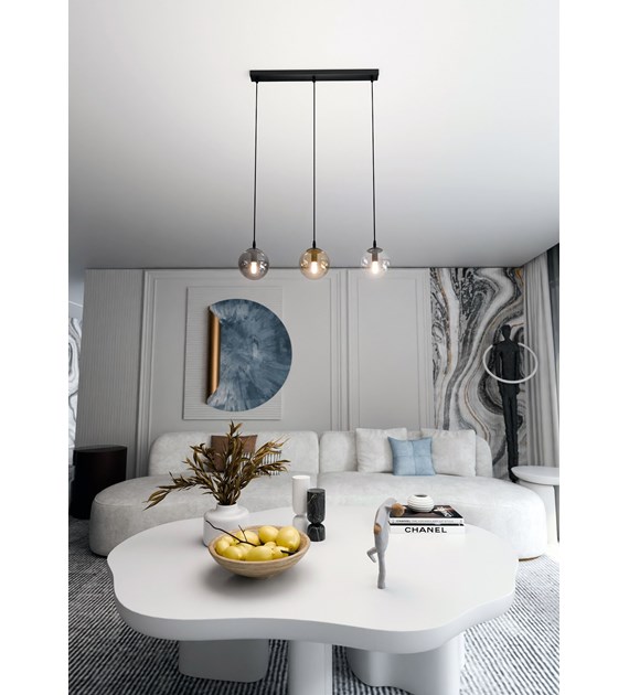 COSMO 3 BL MIX Lampe suspendue design, verre tendance, lumière ample COSMO 3 BL MIX" traduit en français reste "COSMO 3 BL MIX" car il s'agit d'un nom de produit qui ne nécessite pas de traduction