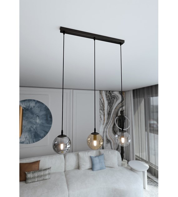 COSMO 3 BL MIX Lampe suspendue design, verre tendance, lumière ample COSMO 3 BL MIX" traduit en français reste "COSMO 3 BL MIX" car il s'agit d'un nom de produit qui ne nécessite pas de traduction