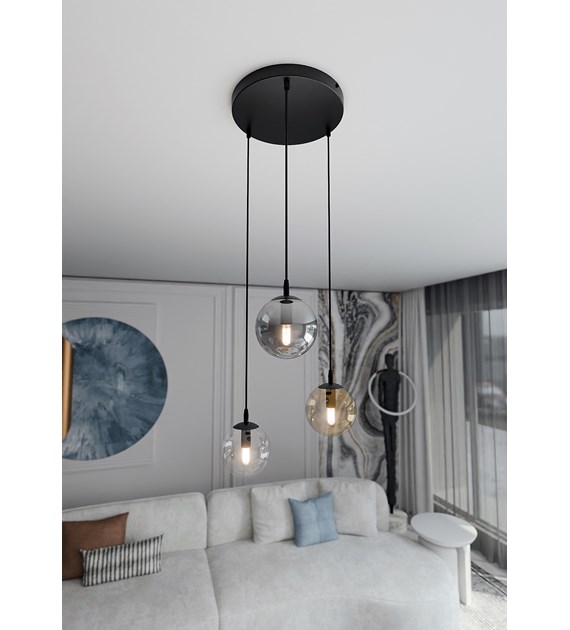 Lampe suspendue COSMO 3 Mix - verre premium, éclairage optimal COSMO 3 BL PREMIUM MIX