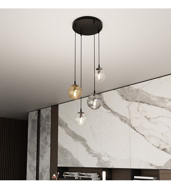 Lampe suspendue COSMO 4 – design intemporel, verre premium COSMO 4 BL PREMIUM MIX