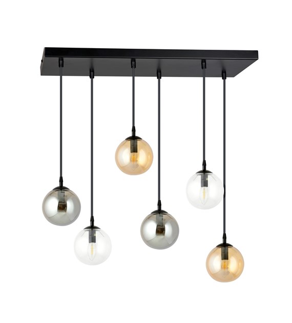 Lampe suspendue COSMO 6 – design intemporel, verre tendance COSMO 6 BL MIX1
