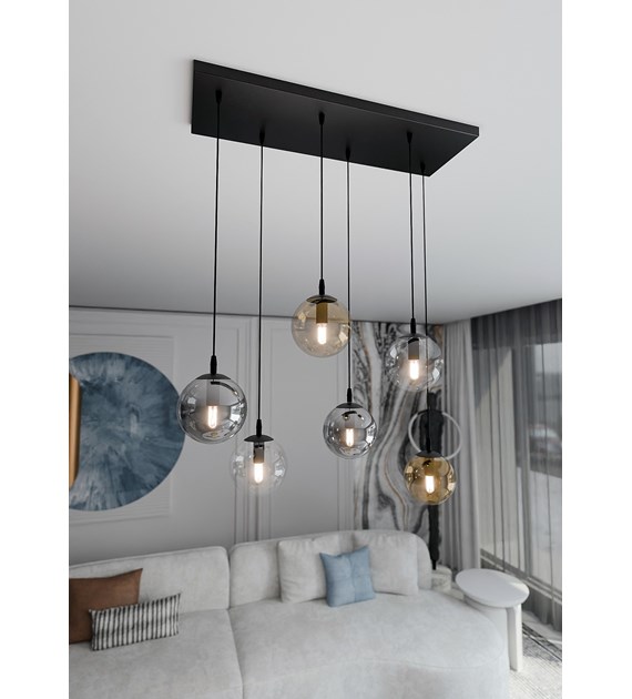 Lampe suspendue COSMO 6 – design intemporel, verre tendance COSMO 6 BL MIX1