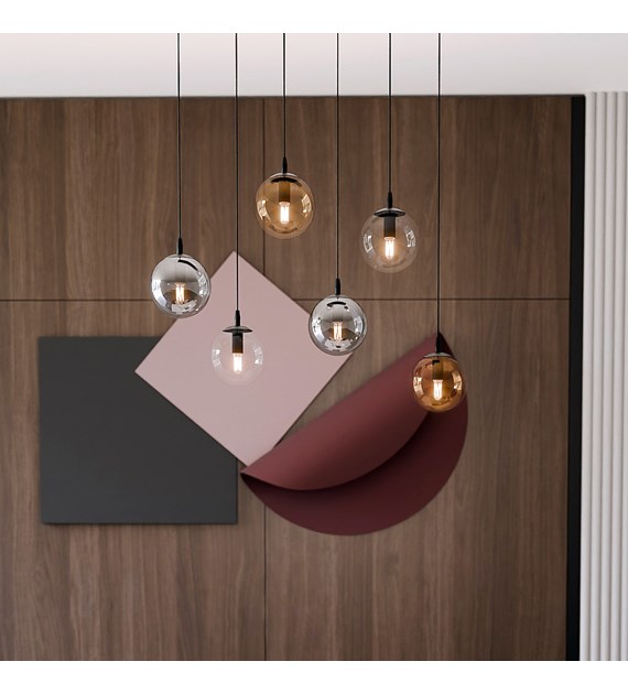 Lampe suspendue COSMO 6 – design intemporel, verre tendance COSMO 6 BL MIX1