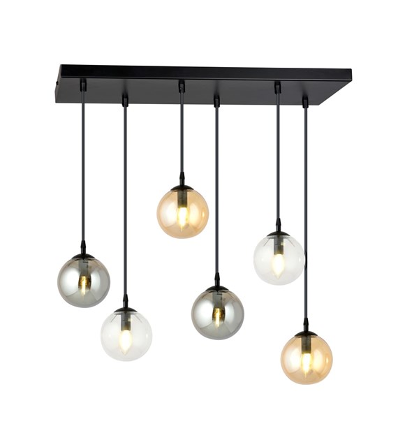 Lampe suspendue COSMO 6 – design intemporel, verre tendance COSMO 6 BL MIX1