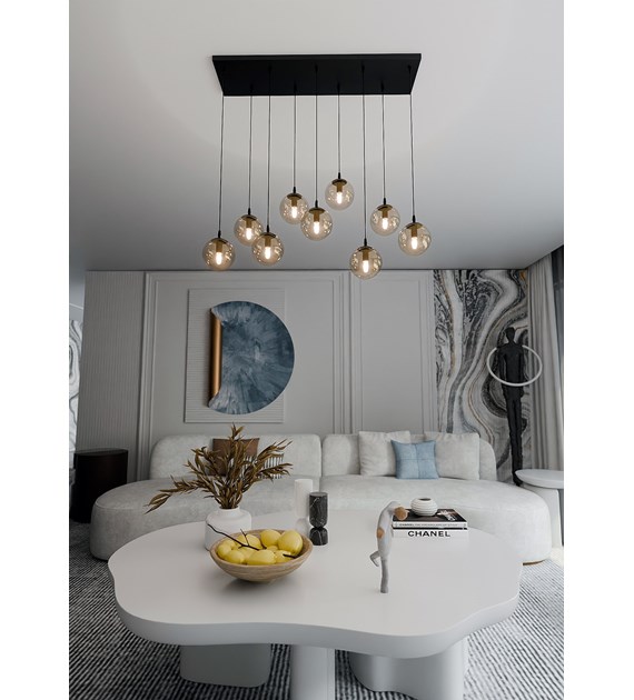 Lampe suspendue COSMO 9 Miel – verre chic, éclairage parfait COSMO 9 BL MIEL