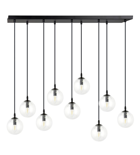 Lampe suspendue COSMO 9, verre transparent, fabrication polonaise COSMO 9 BL TRANSPARENT