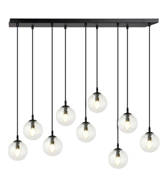 Lampe suspendue COSMO 9, verre transparent, fabrication polonaise COSMO 9 BL TRANSPARENT