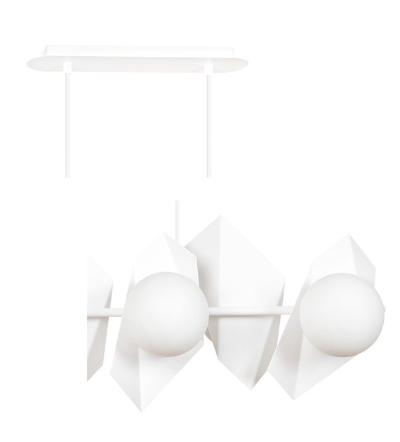 Lampe suspendue DRIFTON 6 feux blanche, géométrie aérienne élégante DRIFTON 6 BLANC