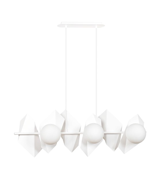 Lampe suspendue DRIFTON 6 feux blanche, géométrie aérienne élégante DRIFTON 6 BLANC