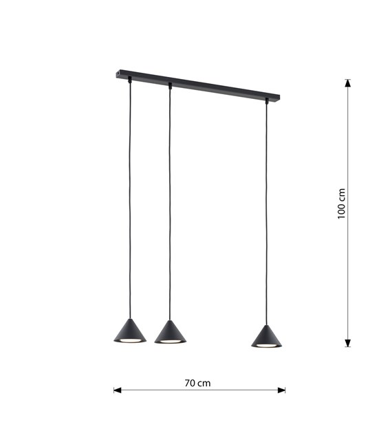 ELIT 3 Noir – Lampe suspendue conique qui sublime chaque pièce ELIT 3 NOIR