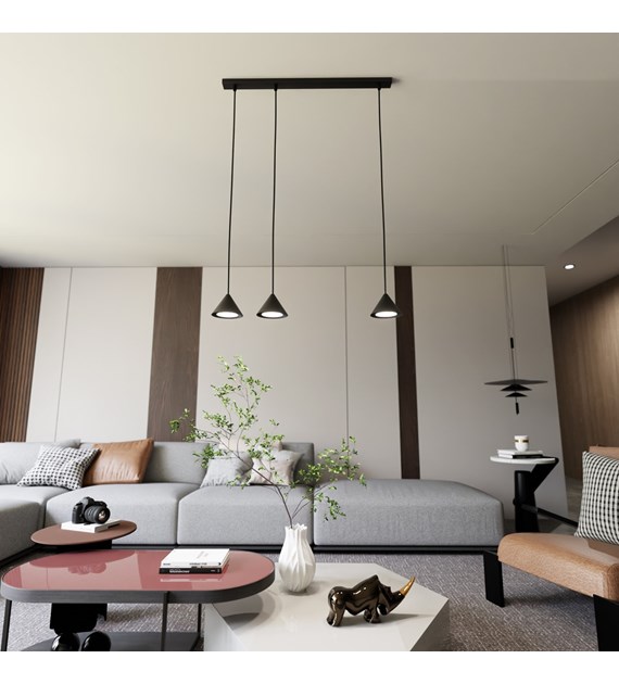 ELIT 3 Noir – Lampe suspendue conique qui sublime chaque pièce ELIT 3 NOIR