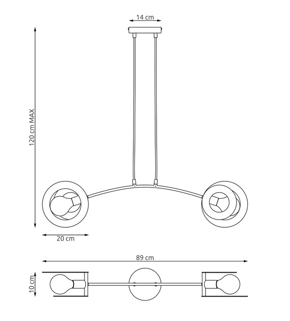 Euforia 2 WH – Lampe suspendue design géométrique, métal durable EUFORIA 2 WH