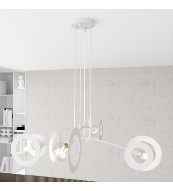 Lampe suspendue Euforia en métal, design géométrique moderne EUFORIA 4 WH