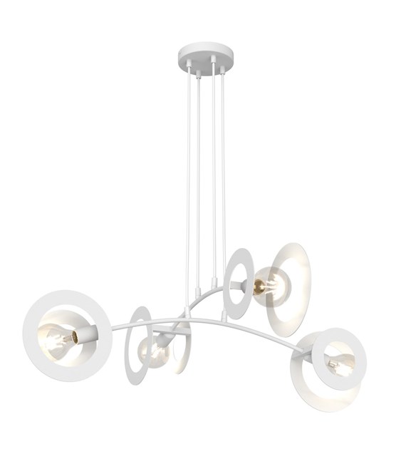 Lampe suspendue Euforia en métal, design géométrique moderne EUFORIA 4 WH