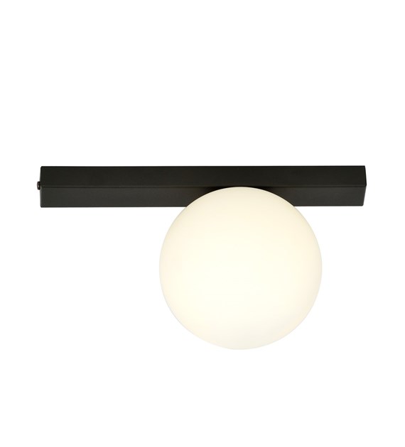 Plafonnier FIT Noir/Opale - design industriel minimaliste FIT 1 NOIR/OPALE