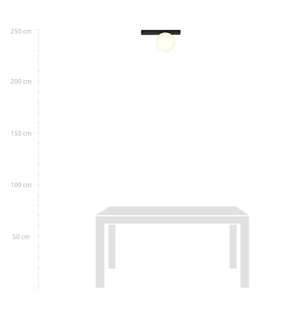 Plafonnier FIT Noir/Opale - design industriel minimaliste FIT 1 NOIR/OPALE