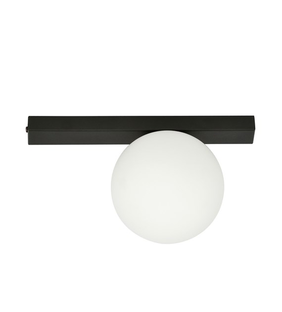 Plafonnier FIT Noir/Opale - design industriel minimaliste FIT 1 NOIR/OPALE