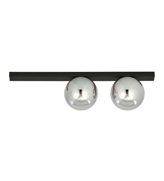 Plafonnier FIT 2 noir/grafit - design industriel, abat-jour verre FIT 2 NOIR/GRAFIT