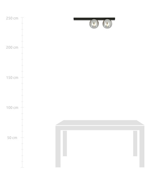 Plafonnier FIT 2 noir/grafit - design industriel, abat-jour verre FIT 2 NOIR/GRAFIT