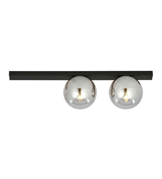 Plafonnier FIT 2 noir/grafit - design industriel, abat-jour verre FIT 2 NOIR/GRAFIT