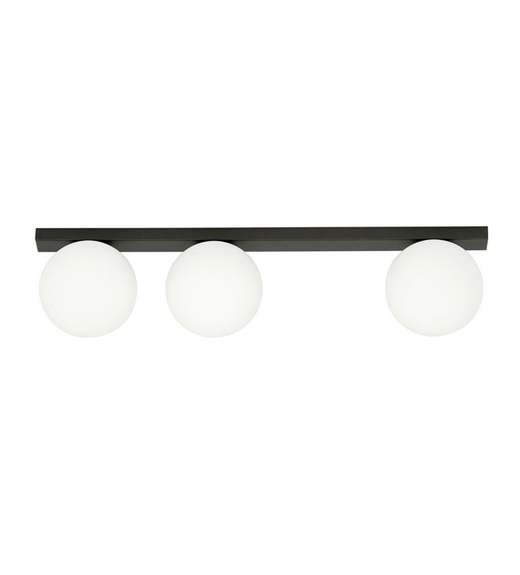 Plafonnier design FIT 3 Noir/Opale - fabriqué en Pologne FIT 3 NOIR/OPALE