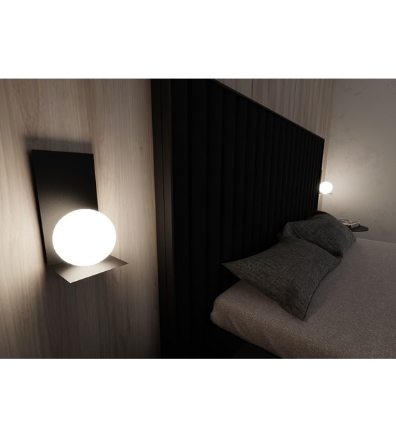 Applique murale FORME 5, verre et métal noir, élégance minimaliste FORME 5