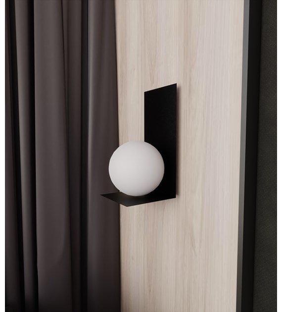 Applique murale FORME 5, verre et métal noir, élégance minimaliste FORME 5