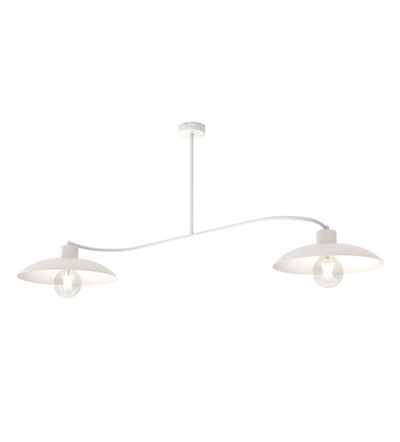 Plafonnier FOSTER 2 Blanc en métal, 2 sources, loft industriel FOSTER 2 BLANC
