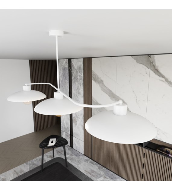 Plafonnier FOSTER 3 blanc, métal, design loft industriel, 3 sources FOSTER 3 BLANC