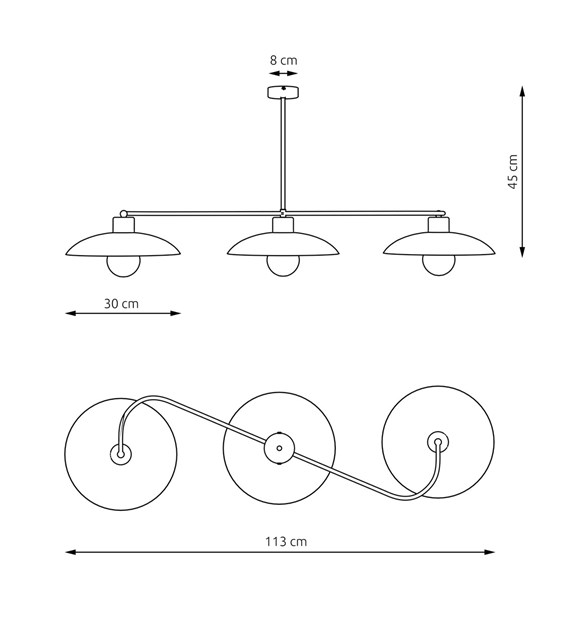 Plafonnier FOSTER 3 blanc, métal, design loft industriel, 3 sources FOSTER 3 BLANC