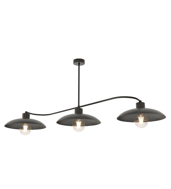Plafonnier FOSTER 3 lumières, noir, structure métal, loft industriel FOSTER 3 NOIR