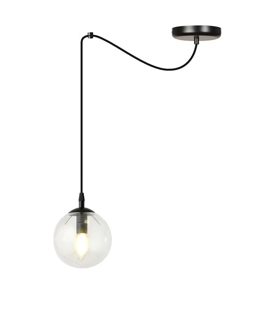 Lampe suspendue GIGI 1, verre transparent, fabrication polonaise GIGI 1 BL TRANSPARENT