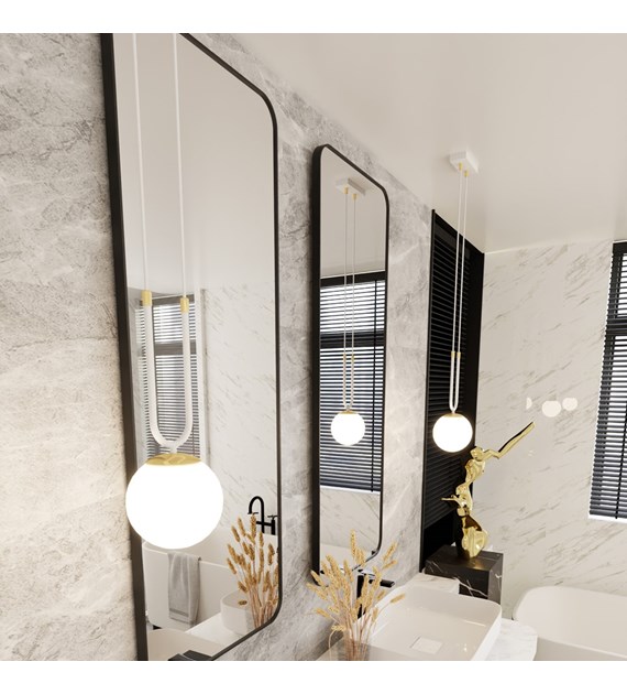 GLAM suspension en verre, finitions dorées, 1-4 sources, Pologne GLAM 1 BLANC/OPALE