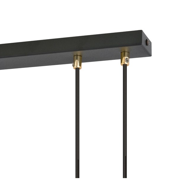 GLAM suspension design verre & doré, 1–4 sources, fabriquée en Pologne GLAM 3 NOIR/OPALE