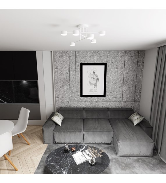 Plafonnier HALO 6 blanc thermolaqué – 6 sources, design minimaliste HALO 6 BLANC