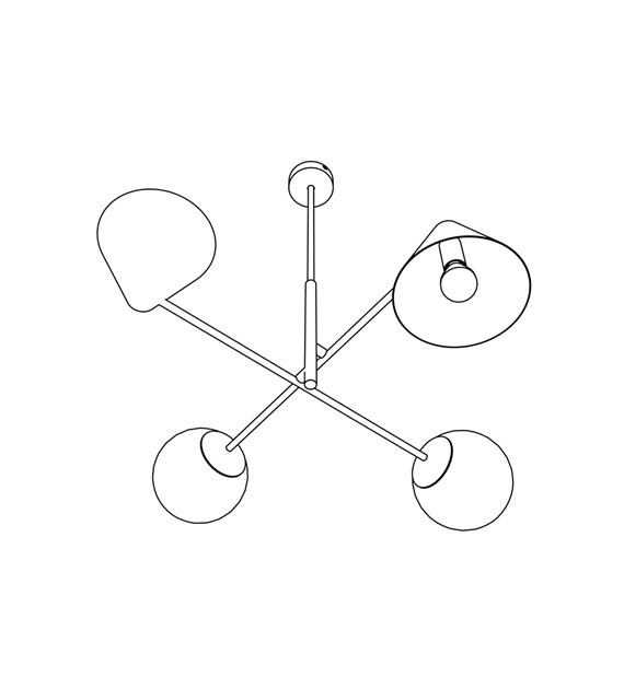 Plafonnier design HERMES 4 Blanc – industriel, verre, bi-protection HERMES 4 BLANC