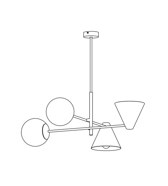Plafonnier design HERMES 4 Blanc – industriel, verre, bi-protection HERMES 4 BLANC