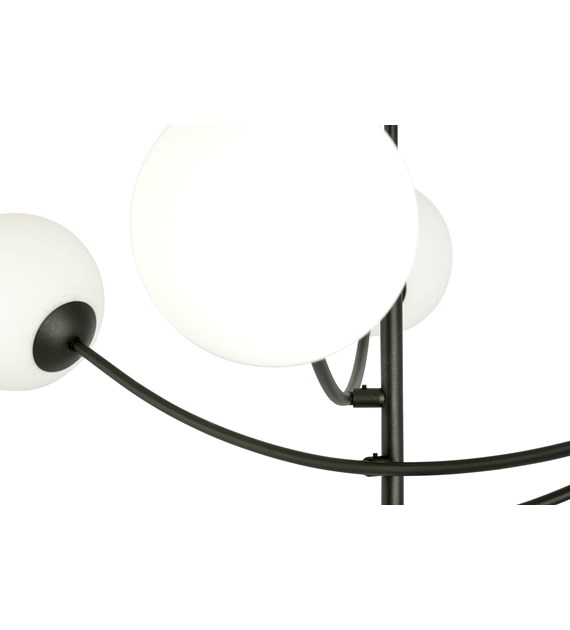 Plafonnier Hunter 6 noir opale — design moderne, lumière homogène HUNTER 6 NOIR/OPALE