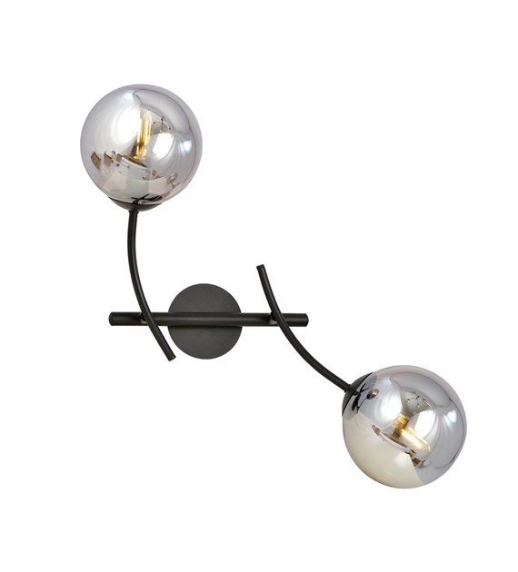 Applique murale design HUNTER K2 noir/graphite, verre délicat HUNTER K2 NOIR/GRAPHITE