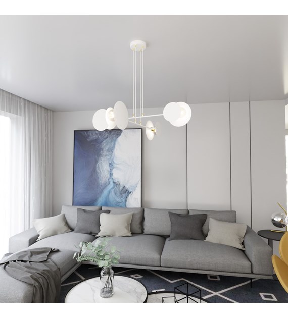 IDEA 4 Blanc - Luminaire suspendue minimaliste salon-escalier-couloir IDÉE 4 BLANC