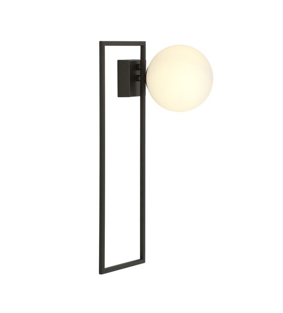 Plafonnier IMAGO 1 A Noir/Opale - design loft, métal et verre IMAGO 1A NOIR/OPALE