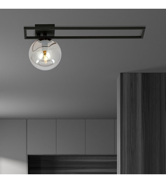 Plafonnier IMAGO 1 C Noir Grafit – style industriel, abat-jour verre IMAGO 1C NOIR/GRAFIT
