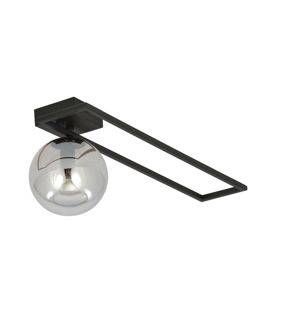 Plafonnier IMAGO 1 C Noir Grafit – style industriel, abat-jour verre IMAGO 1C NOIR/GRAFIT